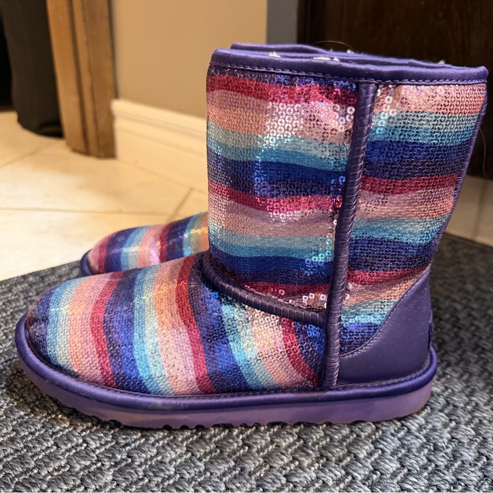 UGG Purple sequin sparkle boots - Picture 3 of 7